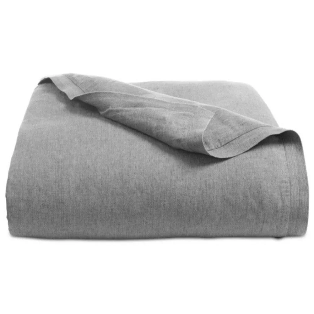 Hotel Collection 100% Linen Full/Queen Gray Duvet Cover